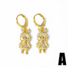 Wholesale Unisex Rock Earrings Copper 18K Gold Plated Geometric And Cartoon Pattern Simple Style
