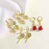 Wholesale Unisex Rock Earrings Copper 18K Gold Plated Geometric And Cartoon Pattern Simple Style