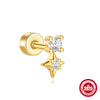Wholesale Unisex S925 Sterling Silver Christmas Bell Geometric Cylindrical Spiral Piercing Earrings With Environmentally Friendly Plating