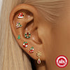 Wholesale Unisex S925 Sterling Silver Christmas Bell Geometric Cylindrical Spiral Piercing Earrings With Environmentally Friendly Plating