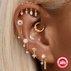 Wholesale Unisex S925 Sterling Silver Floral Ocean Geometric Round Bead Threaded Piercing Ear Bone Nails Tassel Ear Jewelry With Environmentally Friendly Electroplating