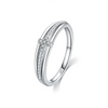 Wholesale Unisex S925 Sterling Silver Geometric Diamond Cross Ring Original Design