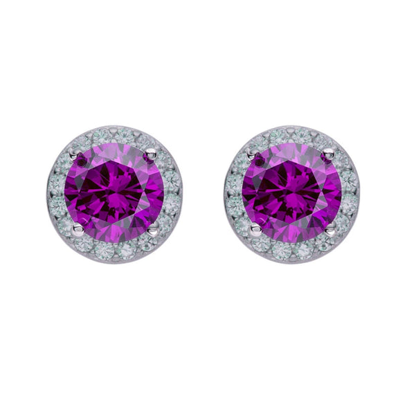 Wholesale Unisex S925 Sterling Silver Geometric Zircon Birthstone Earrings
