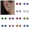 Wholesale Unisex S925 Sterling Silver Geometric Zircon Birthstone Earrings