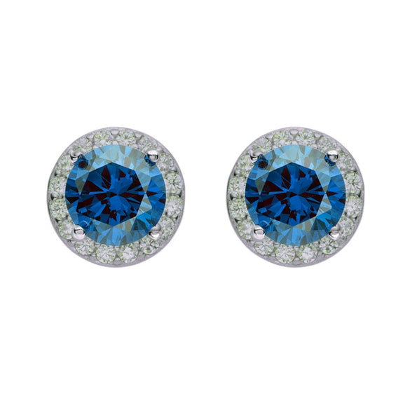 Wholesale Unisex S925 Sterling Silver Geometric Zircon Birthstone Earrings
