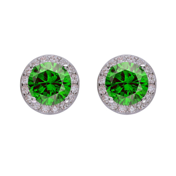 Wholesale Unisex S925 Sterling Silver Geometric Zircon Birthstone Earrings