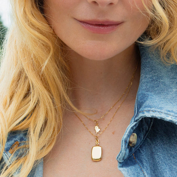 Wholesale Unisex Simple Geometric And Heart Shape Copper Electroplated Pendant Necklace With O Word Chain