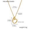 Wholesale Unisex Simple Geometric Ferris Wheel Asymmetrical Heart Pendant Necklace Made Of Titanium Steel With Electroplating Design