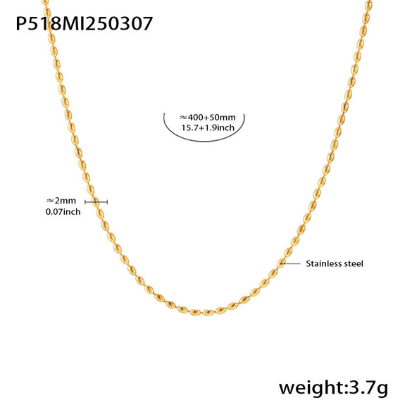 Wholesale Unisex Simple Geometric Ferris Wheel Rectangular Zircon Necklace In Titanium Steel With Electroplating