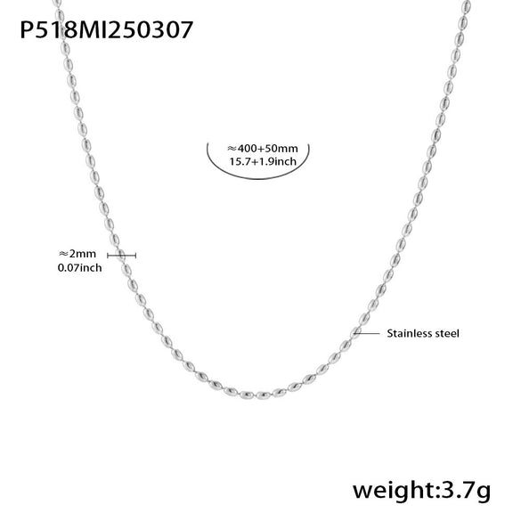 Wholesale Unisex Simple Geometric Ferris Wheel Rectangular Zircon Necklace In Titanium Steel With Electroplating