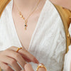Wholesale Unisex Simple Geometric Fivepointed Star Goldplated Titanium Steel Pendant Necklace