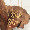 Wholesale Unisex Simple Geometric Fivepointed Star Goldplated Titanium Steel Pendant Necklace