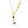 Wholesale Unisex Simple Geometric Fivepointed Star Goldplated Titanium Steel Pendant Necklace