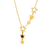 Wholesale Unisex Simple Geometric Fivepointed Star Goldplated Titanium Steel Pendant Necklace
