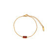 Wholesale Unisex Simple Geometric Square Zircon Twelve Birthstone 18K Plated Titanium Steel Ochain Bracelet