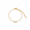 Wholesale Unisex Simple Geometric Square Zircon Twelve Birthstone 18K Plated Titanium Steel Ochain Bracelet