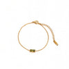 Wholesale Unisex Simple Geometric Square Zircon Twelve Birthstone 18K Plated Titanium Steel Ochain Bracelet