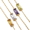 Wholesale Unisex Simple Geometric Square Zircon Twelve Birthstone 18K Plated Titanium Steel Ochain Bracelet
