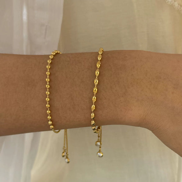 Wholesale Unisex Simple Geometric Stainless Steel Ball Bead And O Word Chain Jewelry Set With Electroplating