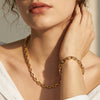Wholesale Unisex Simple Geometric 316 Stainless Steel Electroplated Square Spliced Paperclip Chain Bracelet Jewelry