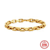 Wholesale Unisex Simple Geometric 316 Stainless Steel Electroplated Square Spliced Paperclip Chain Bracelet Jewelry