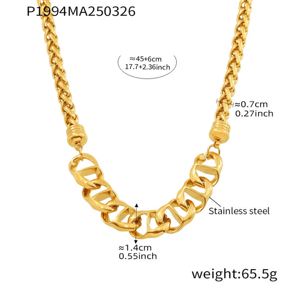 Wholesale Unisex Simple Geometric Titanium Steel Electroplated Ferris Wheel Necklace Trendy Cool