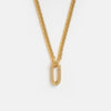 Wholesale Unisex Simple Heart Shape Copper Electroplated Necklace With White Zircon Pendant And String Of Pearls Chain