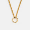 Wholesale Unisex Simple Heart Shape Copper Electroplated Necklace With White Zircon Pendant And String Of Pearls Chain