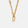 Wholesale Unisex Simple Heart Shape Copper Electroplated Necklace With White Zircon Pendant And String Of Pearls Chain