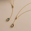 Wholesale Unisex Simple Heart Shape Copper Sapphire Blue Zircon Pendant Necklace With 18K Gold Color Retention Electroplating