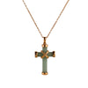 Wholesale Unisex Simple Heart Shape Cross Water Drop Pendant Paper Clip Necklace With String Of Pearls Chain Copper Electroplated Gold Color Retention
