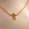 Wholesale Unisex Simple Heart Shape Cross Water Drop Pendant Paper Clip Necklace With String Of Pearls Chain Copper Electroplated Gold Color Retention
