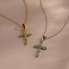 Wholesale Unisex Simple Heart Shape Cross Water Drop Pendant Paper Clip Necklace With String Of Pearls Chain Copper Electroplated Gold Color Retention