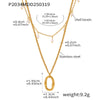 Wholesale Unisex Simple Minimalist Geometric Ferris Wheel Pendant Necklace With Pearl Tassel Double Layer Overlapping Stainless Steel Shell Beads Titanium Steel Electroplated