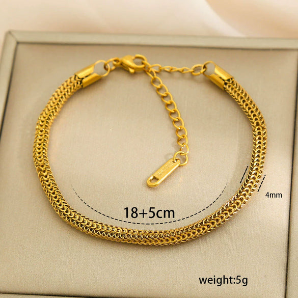 Wholesale Unisex Simple Stainless Steel Electroplated Bracelet Set