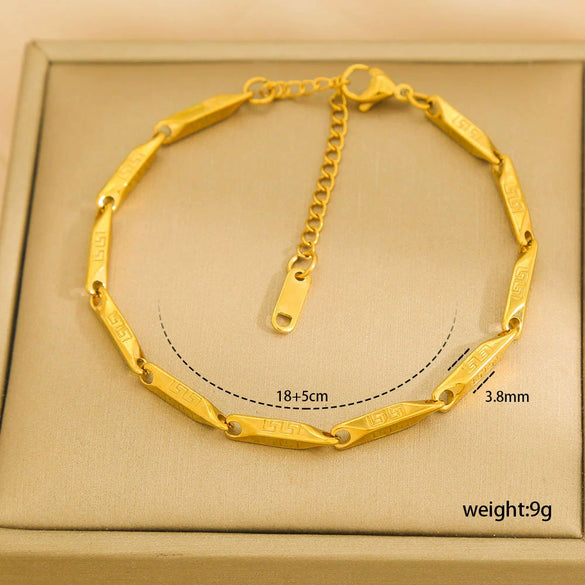 Wholesale Unisex Simple Stainless Steel Electroplated Bracelet Set