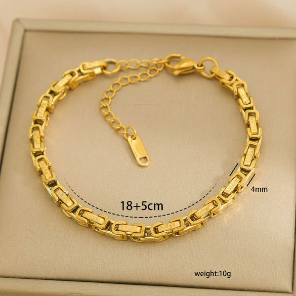 Wholesale Unisex Simple Stainless Steel Electroplated Bracelet Set