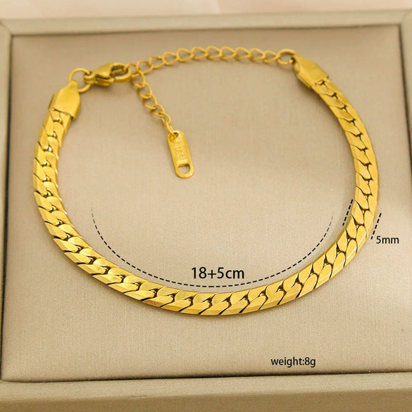 Wholesale Unisex Simple Stainless Steel Electroplated Bracelet Set