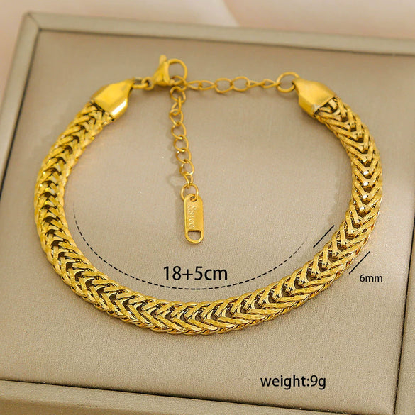Wholesale Unisex Simple Stainless Steel Electroplated Bracelet Set