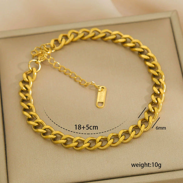 Wholesale Unisex Simple Stainless Steel Electroplated Bracelet Set