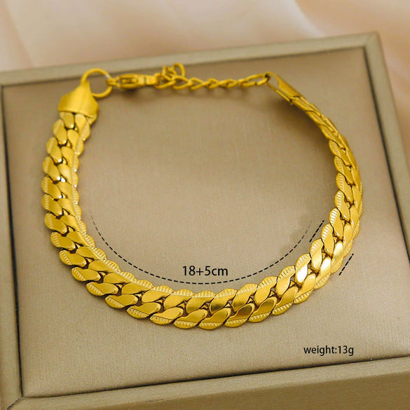 Wholesale Unisex Simple Stainless Steel Electroplated Bracelet Set