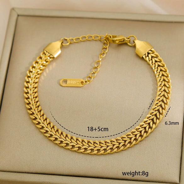 Wholesale Unisex Simple Stainless Steel Electroplated Bracelet Set