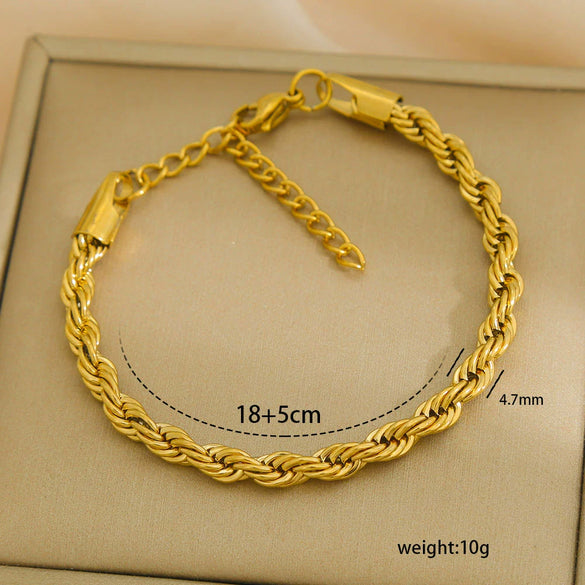 Wholesale Unisex Simple Stainless Steel Electroplated Bracelet Set