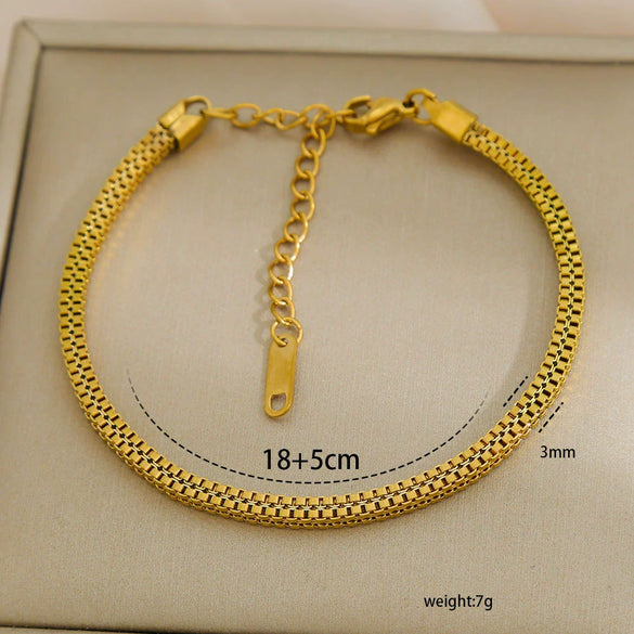 Wholesale Unisex Simple Stainless Steel Electroplated Bracelet Set