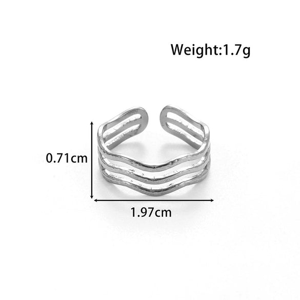 Wholesale Unisex Snake Love French Vintage Style Open Adjustable Ring In Titanium Steel With Heart Shape And Animal Pattern Electroplated