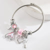 Wholesale Unisex Stainless Steel And Alloy Bracelet With Diamondencrusted Heart Pendant
