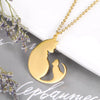 Wholesale Unisex Stainless Steel And Copper Cat Pendant Necklace With Geometric Pattern And Electroplating Treatment
