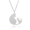 Wholesale Unisex Stainless Steel And Copper Cat Pendant Necklace With Geometric Pattern And Electroplating Treatment