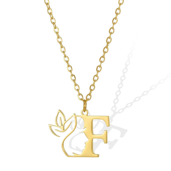 Wholesale Unisex Stainless Steel And Copper Letter Necklace With Hollow Portrait And Cross Chain Electroplated
