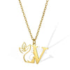 Wholesale Unisex Stainless Steel And Copper Letter Necklace With Hollow Portrait And Cross Chain Electroplated